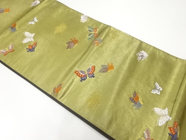 蝶模様織出し袋帯